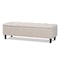 Baxton Studio Brette Beige Upholstered Brown Finished Wood Storage Bench Ottoman 161-9105 - alternate 1